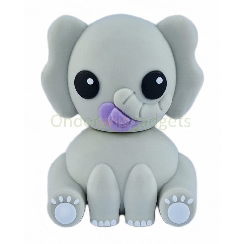 USB-stick schattige olifant - Baby met Speen Lila Fiep - 8 GB Flash Drive - Memory Stick Data Opslag - Grijs