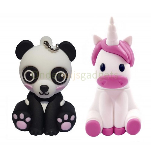 Cuteness pack - set van 2 USB sticks Panda 8 GB  + Eenhoorn 8 GB  