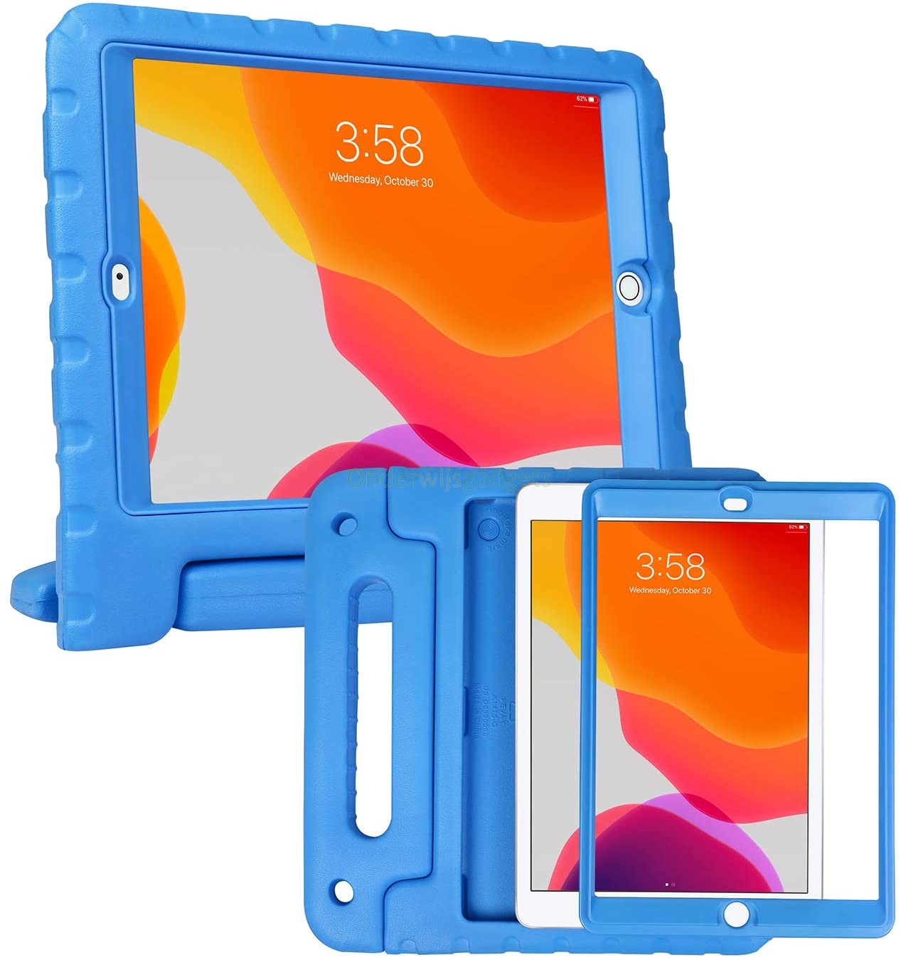 Goederen walvis pellet iPad 10.2 (2019 / 2020 / 2021) kinderhoes blauw met ingebouwde  screenprotector