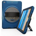 360 graden draaibare, rugged, iPad 9.7 (2017 & 2018) case met screenprotector blauw