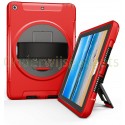 360 graden draaibare, rugged, iPad 9.7 (2017 & 2018) case met screenprotector rood