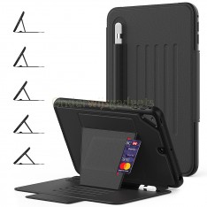 Dasaja – iPad mini 4 / 5 Hoes -  Magnetische 5 standen Case - met kaarthouder –  3 lagen iPad bescherming - Zwart 