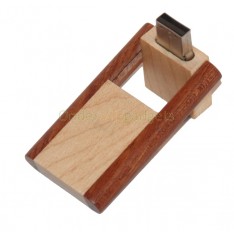 2 kleuren hout USB stick schuif-draaimodel 8GB