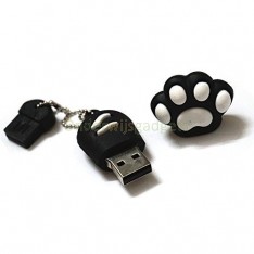 USB-stick Kattenpootje Zwart / wit 8GB