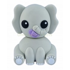 USB-stick schattige olifant - Baby met Speen Lila Fiep - 8 GB Flash Drive - Memory Stick Data Opslag - Grijs