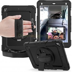 iPad 10.2 (2019 / 2020 / 2021) case / hoes met screenprotector, handriem en schouderriem voor Horeca en Bouw