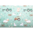 Wasbare Onderlegger Waterdichte Matrasbeschermer & Speelmat – 145 × 90 cm - Little Farmer – Tiny Tulip - Voor Bed Hondenmand – Beschermhoes tegen Plas
