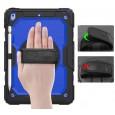 iPad 10.2 (2019 & 2020 & 2021) case / hoes met screenprotector, handriem en schouderriem voor Horeca en Bouw Blauw