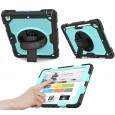 iPad 10.2 (2019 & 2020 & 2021) case / hoes met screenprotector, handriem en schouderriem voor Horeca en Bouw Lichtblauw