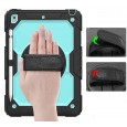 iPad 10.2 (2019 & 2020 & 2021) case / hoes met screenprotector, handriem en schouderriem voor Horeca en Bouw Lichtblauw