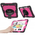 iPad 10.2 (2019 & 2020 & 2021) case / hoes met screenprotector, handriem en schouderriem voor Horeca en Bouw Roze