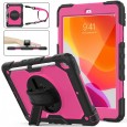 iPad 10.2 (2019 & 2020 & 2021) case / hoes met screenprotector, handriem en schouderriem voor Horeca en Bouw Roze