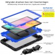 Samsung Galaxy Tab A 10.1 (2019) case met screenprotector, handriem en schouderriem voor Horeca en Bouw Blauw