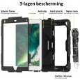 iPad 10.2 (2019 / 2020 / 2021) case / hoes met screenprotector, handriem en schouderriem voor Horeca en Bouw