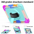 iPad 10.2 (2019 & 2020) case / hoes met screenprotector, handriem en schouderriem voor kinderen en scholen - Kleurrijk Oceaan Blauw 