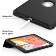 iPad 10.2 (2019 / 2020 / 2021) schokbestendige case met screenprotector en Trifold standaard zwart