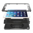 360 graden draaibare, rugged, iPad 10.2 (2019 / 2020 / 2021) case met screenprotector zwart